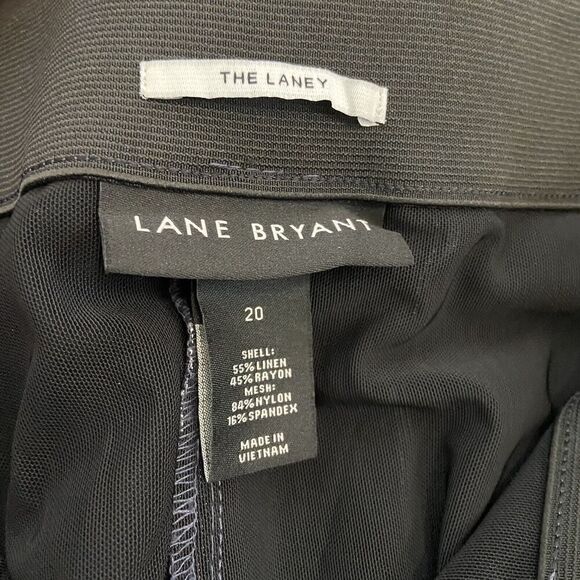 Lane Bryant The Laney Linen Blend High Rise Cropped Striped Pants Size 20 - Picture 6 of 11